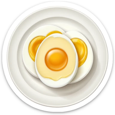 2 Boil egg cut in a plate sticker