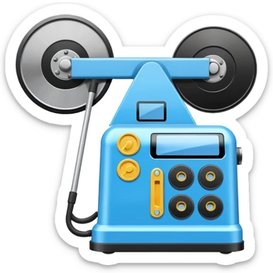 A window cleaning machine with two discs sticker