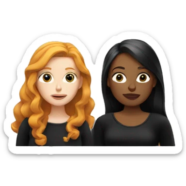 A ginger and a blonde girl in black tops smoking  sticker