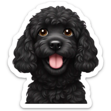 cute-black-spoodle-tongue-out sticker