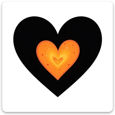 orange heart sticker