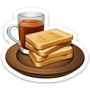 Tost ile çay emojisi çayı bir çay kesesi gibi hazırla hiç benzememiş burada bir de ben senden tost istedim kaşarlı sucuklu bir tost sticker