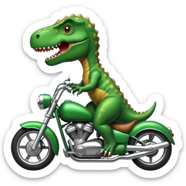 Dino riding motorcycle  sticker