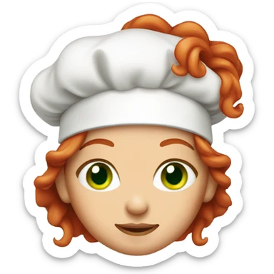 green eyed red hair female chef sticker