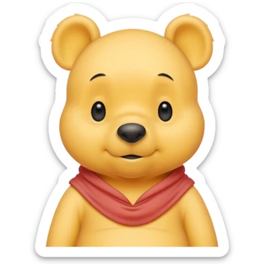 winee the pooh with yellow pastel skin cute and with no body sticker