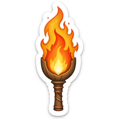 A flaming torch like you'd see in a medieval castle sticker