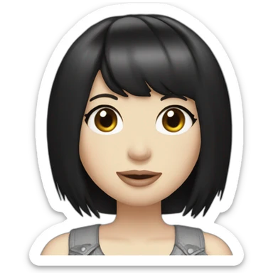 Carly Rae jepsen black long hair sticker