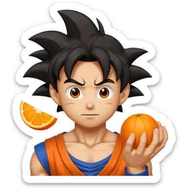 combine a fruit and goku sticker