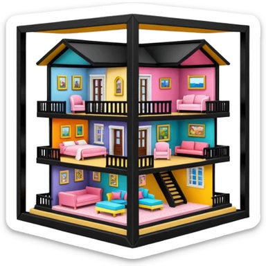 open doll mansion sticker