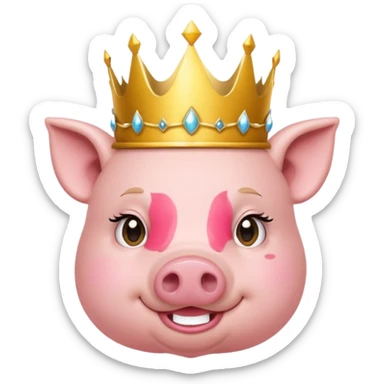 pig princess sticker