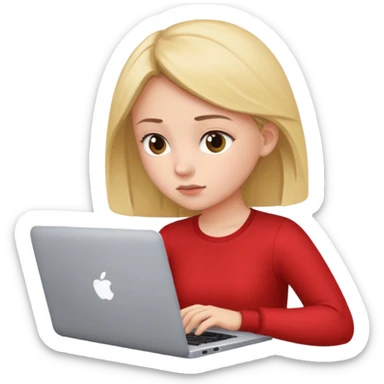 girl use laptaop sticker