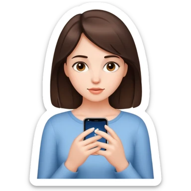 Naked short brunette pretty girl touching herself sticker