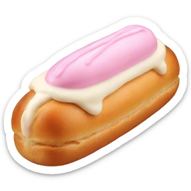 éclair with light pink cream icing sticker