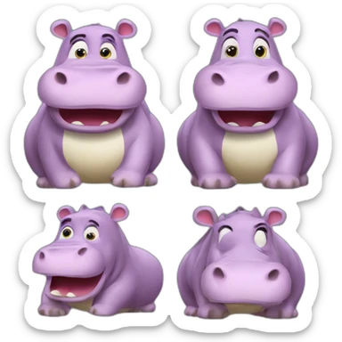 The hippopotamus moto moto from the Madagascar cartoon sticker