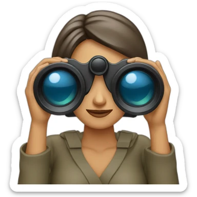 woman binoculars sticker