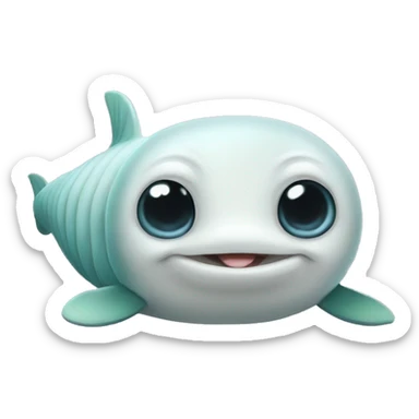 Beluga whale caterpillar bear sticker