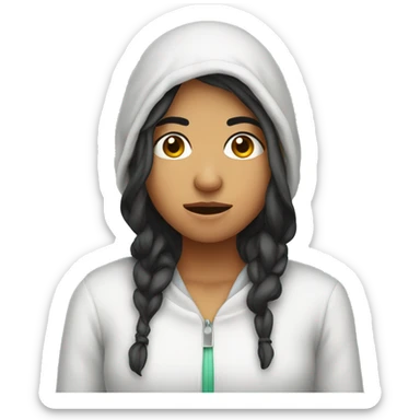 a pretty latin girl sick with flu sticker