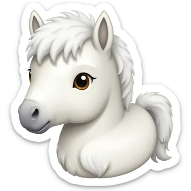 White bishon like a horse sticker