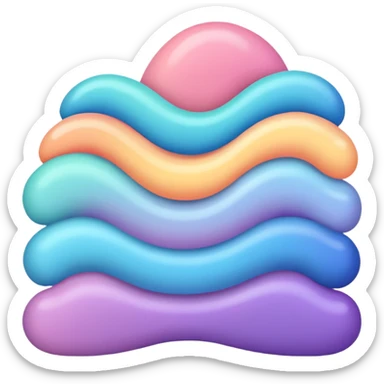 colorful pastel colors gradient line one line thick sticker