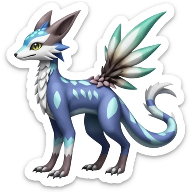 Meloetta-Sergal-Silvally-Genet-Palkia-Dialga-hybrid-fusion-Fakémon-creature, full body sticker