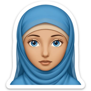 Quiero una mujer de ojos azules con velo del islam sticker