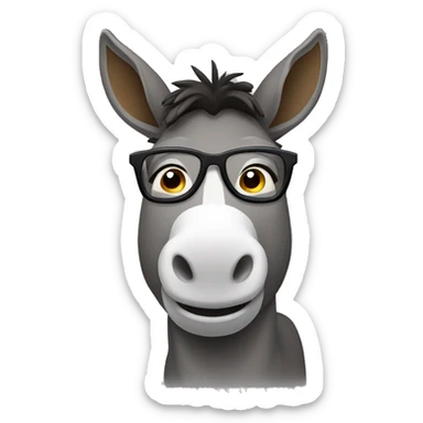 A donkey with some beard and glasses sticker