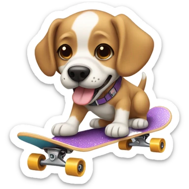Um cachorro andando de skate sticker
