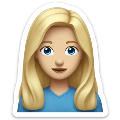 blonde girl with long hair middle round face and blue eyes  sticker