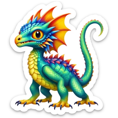 Colorful Exotic Pokémon-Digimon-Monster-Beast-Fakémon-hybrid-creature (full body) sticker