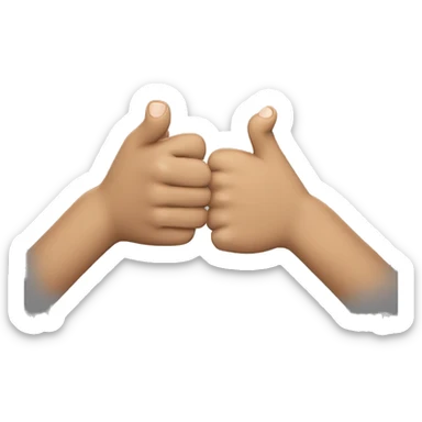 Two hand who knocking each other 3 times  sticker