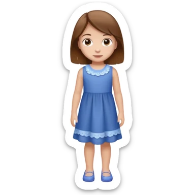A little girl with brown hair standing  sticker