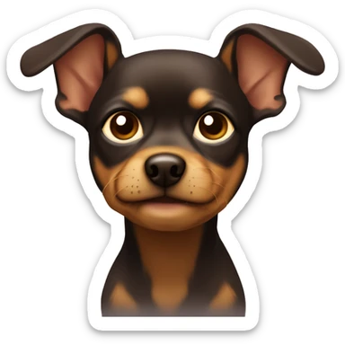 russian-toy-terrier-with-dark-brown-head-with-light-brown-muzzle sticker