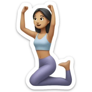 Filipina doing Pilates mermaid stretch  sticker