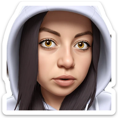 hooded girl portrait realism sticker