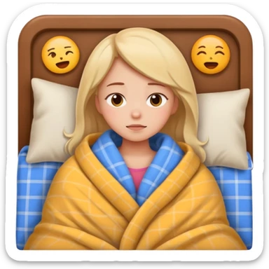 cute girl cosy blanket emoji sleepy in  sticker