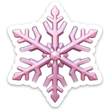 pale pink snow flake 3d bold icy translucent texture sticker