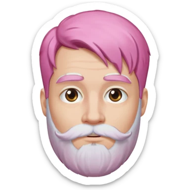 white bearded pink haired  sticker