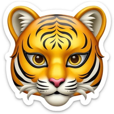 tiger with glamorous masquerade mask sticker