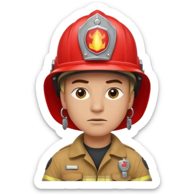 Fireman with big earrings  sticker