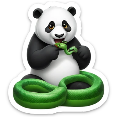 Panda eating snake sticker
