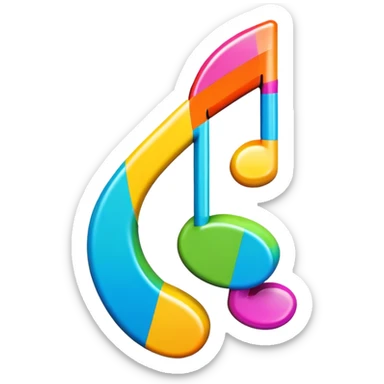 3D goofy music icon logo note  no background unique  sticker