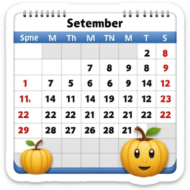 Calendar september sticker