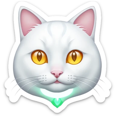 white cat luminous sticker