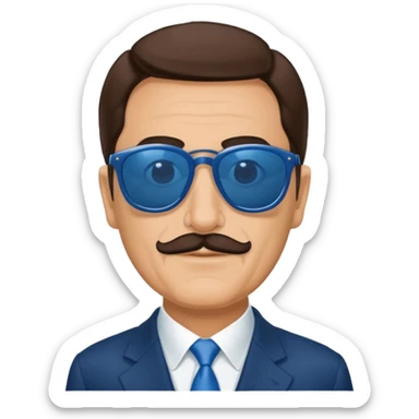Spanish president with sunglasses, classic blue Telegram sticker sticker