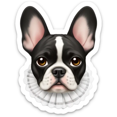 French bulldog with a cone sticker