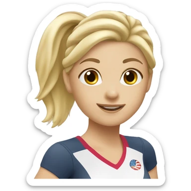 summer olympics blonde girl playing volleyball sticker