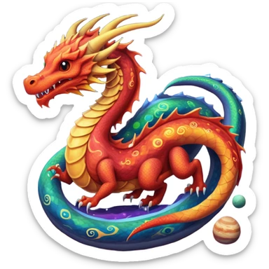 um dragão de planetas sticker