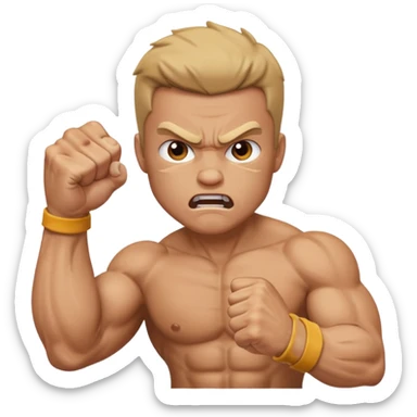 Angry dude with fist up sticker