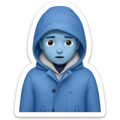 Uma pessoa azul de frio congelando sticker