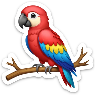 ["Colorful parrot perched on a branch."] sticker